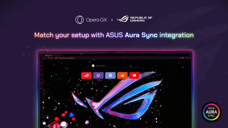 ASUS Republic of Gamers Joins Forces with Opera for the Opera GX ROG Edition Browser